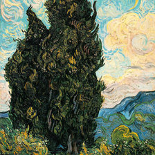 Схема вышивки «Ван Гог. Кипарисы»