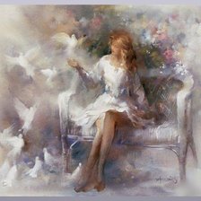 Схема вышивки «белые голуби»