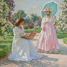 Схема вышивки «цветущий сад (художник А. Аверин)»