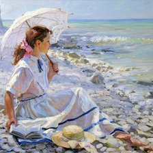 Схема вышивки «Берег моря (художник А. Аверин)»