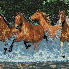 Схема вышивки «Кони»