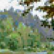 Предпросмотр схемы вышивки «Пейзаж, лес, река» (№279833)