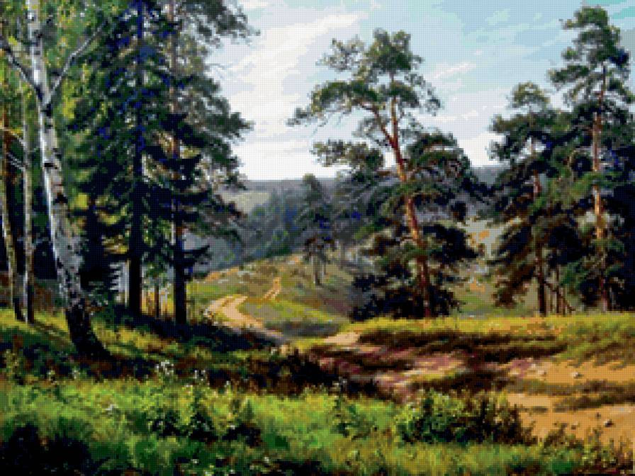 Пейзаж, лес, березы - пейзаж, березы, лес - предпросмотр