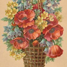 цветы в корзине