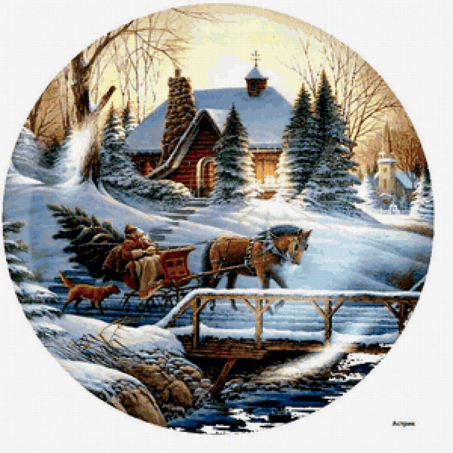 Весна идет! - зима, лошади, пейзаж, времена года, дом, елка, весна, снег - предпросмотр