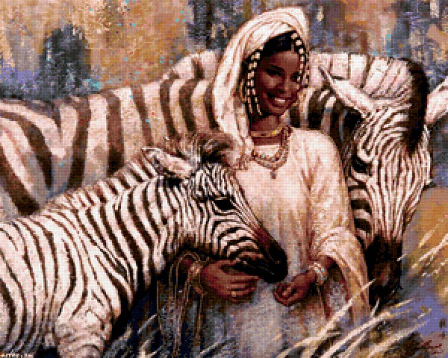 №281178 - животные, африка, девушка - предпросмотр