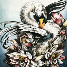 Схема вышивки «лебедь»