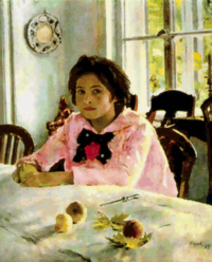 Девочка с персиками - предпросмотр