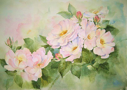 Серия "Букет" - цветы, шиповник, букет - оригинал