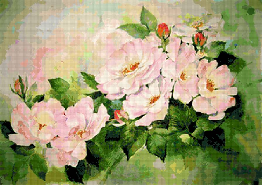 Серия "Букет" - букет, цветы, шиповник - предпросмотр