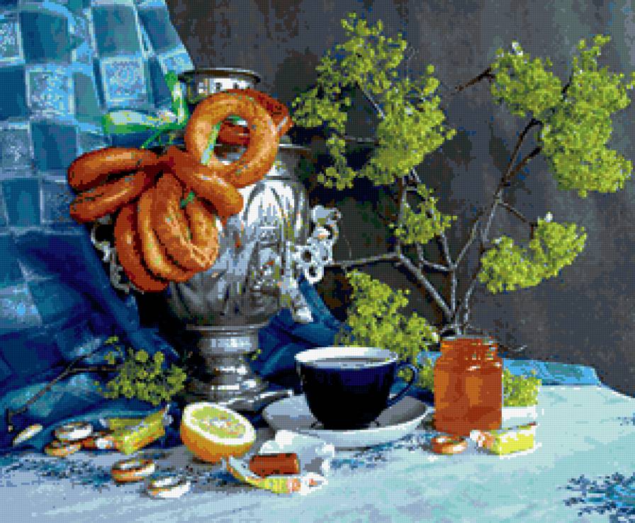 чаепитие - чаепитие, натюрморт, самовар, чай - предпросмотр
