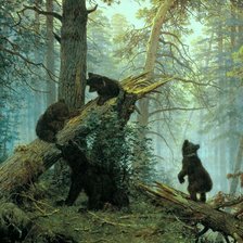 Схема вышивки «утро в сосновом лесу»