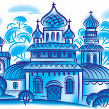 Схема вышивки «город гжель»