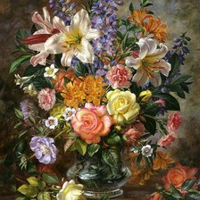 Схема вышивки «Натюрморт, цветы, розы»