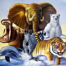 Схема вышивки «Животные, тигр»