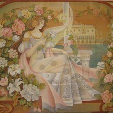 девушка в саду