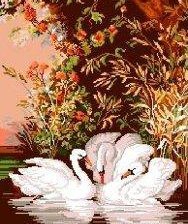 Схема вышивки «Три лебедя»