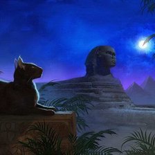 Схема вышивки «кошка в долине царей»