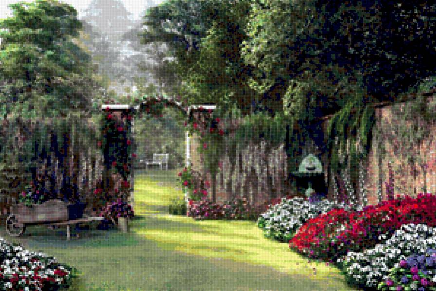 Пейзаж-2 - пейзаж, домики - предпросмотр