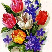 Схема вышивки «весенний букет»