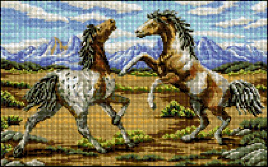 лошади - лес, лошади, природа, бег - предпросмотр