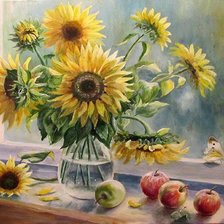 Схема вышивки «подсолнухи»