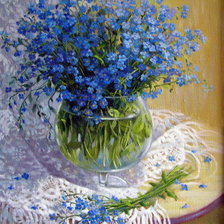 Схема вышивки «незабудки»