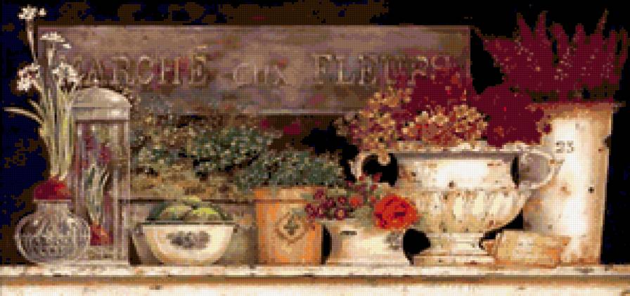 Для кухни. - натюрморт, фрукты., цветы - предпросмотр