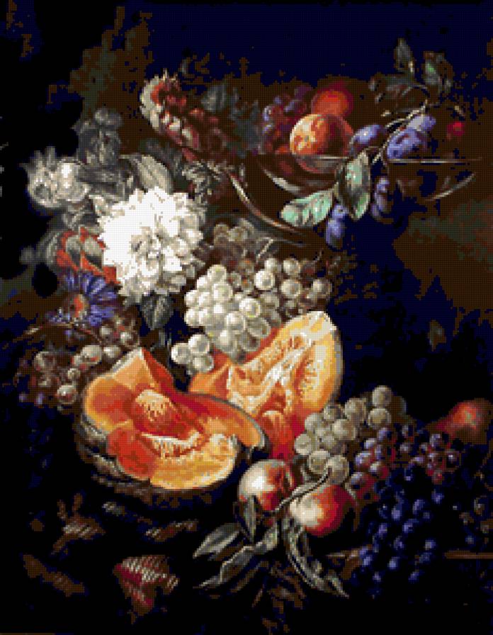 №283355 - фрукты., натюрморт, цветы - предпросмотр