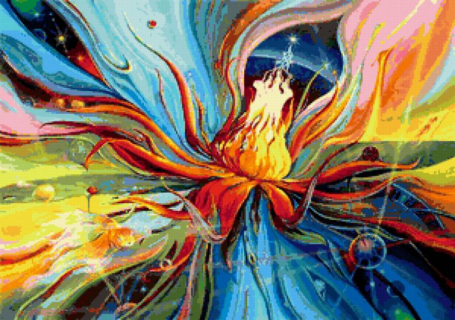 №283396 - звезда, рыбка, абстракция, цветок, панно - предпросмотр