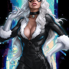 Схема вышивки «чёрная кошка»