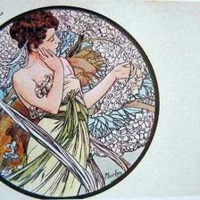 Схема вышивки «Альфонс Муха.Апрель»