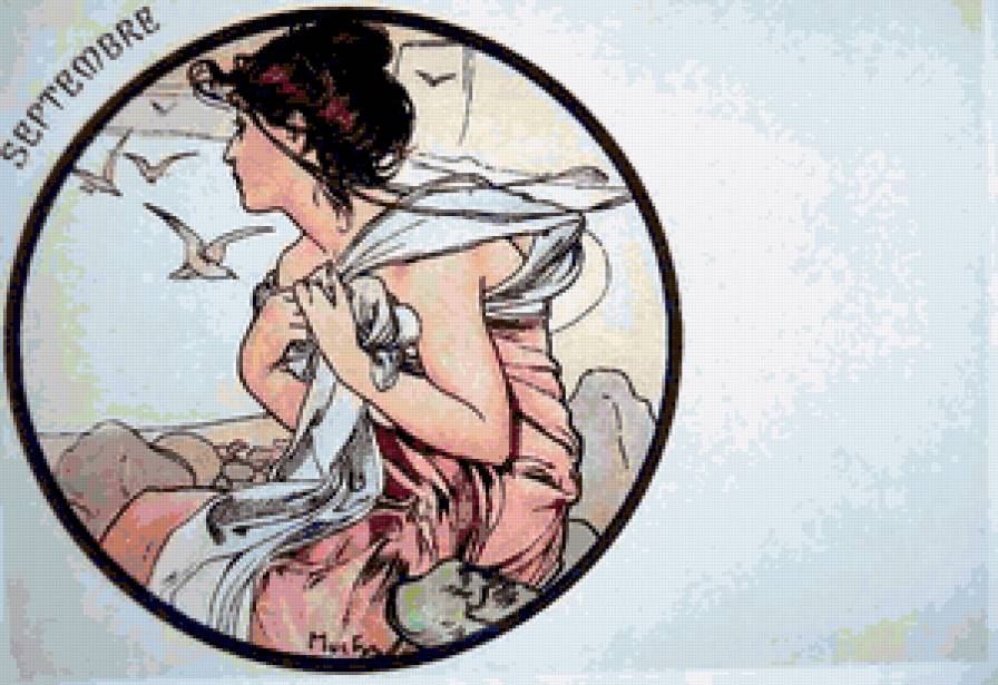 Альфонс Муха.Сентябрь. - времена года, календари. - предпросмотр