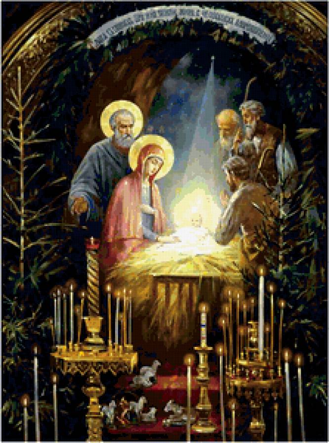 икона - мария, свечи, апостолы - предпросмотр