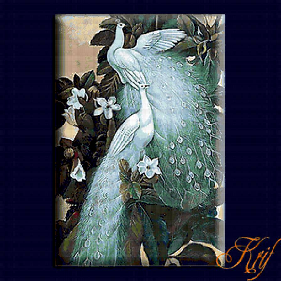 серия "птицы" - птица.павлины - предпросмотр