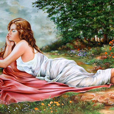 Схема вышивки «девушка»