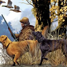 Схема вышивки «Охота на уток»