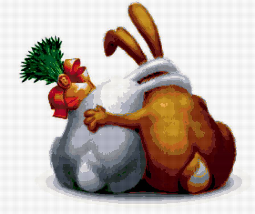 Влюбленная парочка - аниме, кролики - предпросмотр