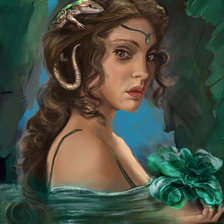 Схема вышивки «Уральская красавица. Хозяйка медной горы»