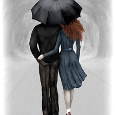 Схема вышивки «двое под зонтом»