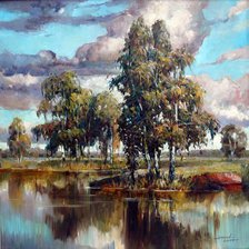 Схема вышивки «пейзаж»