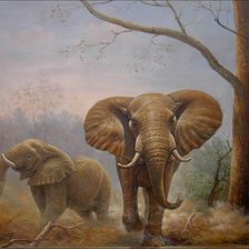 Схема вышивки «слоны»