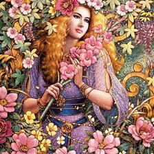 Схема вышивки «девушка-весна»