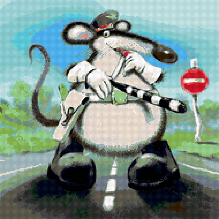 гаишник - дорога, гаишник, крыса - предпросмотр