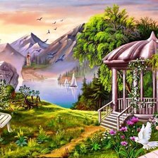 Схема вышивки «корабль»