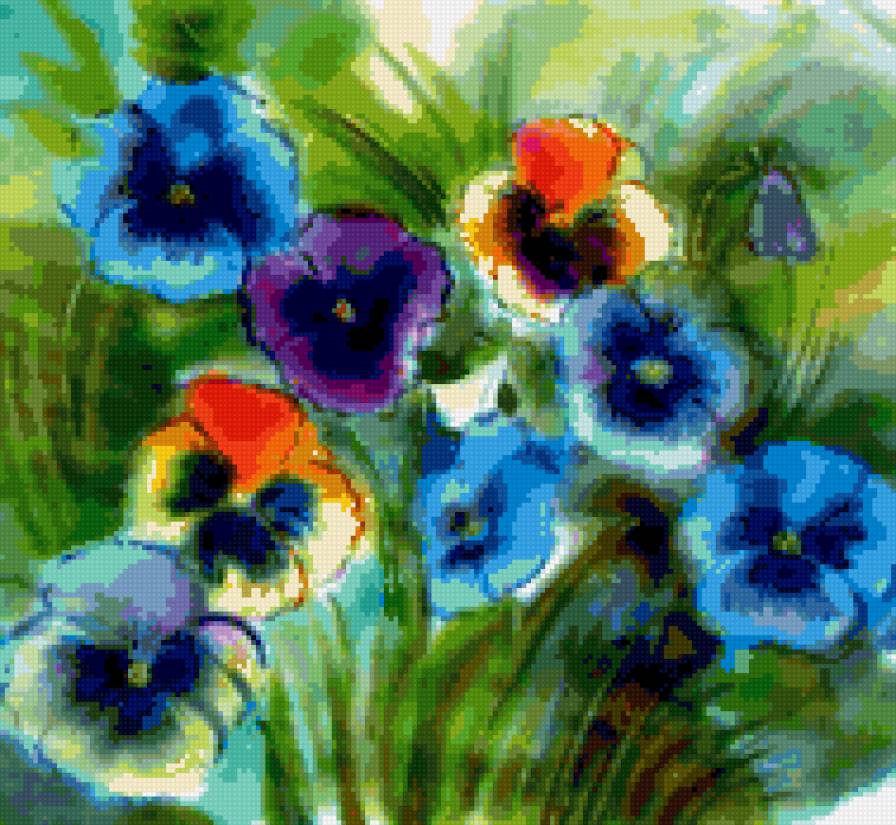 анютины глазки - цветы - предпросмотр