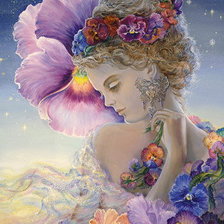 Схема вышивки «девушка цветок»