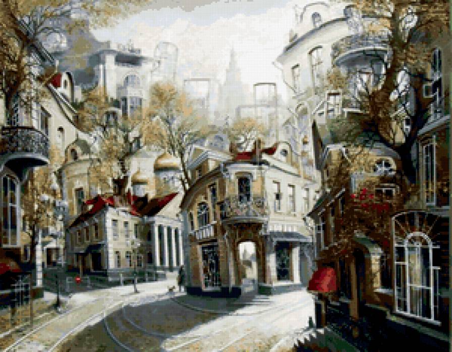 улица - дорога, дома - предпросмотр