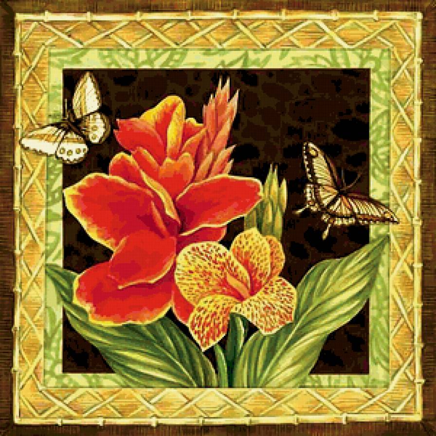 Цветочный мотив - подушка, цветы - предпросмотр