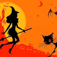 Схема вышивки «кот и ведьма»